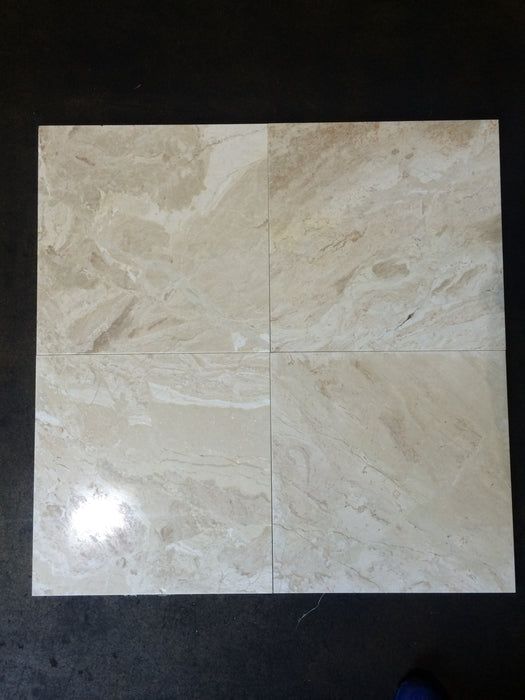 Diano Royal Polished Marble Tile - 18" x 18" x 1/2" 