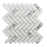 Bianco Dolomite Honed Marble Mosaic - 1" x 3" Herringbone