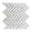 Full Sheet Sample - Bianco Dolomite Herringbone with White Flower Marble Mosaic - 1" x 3" x 3/8" Honed