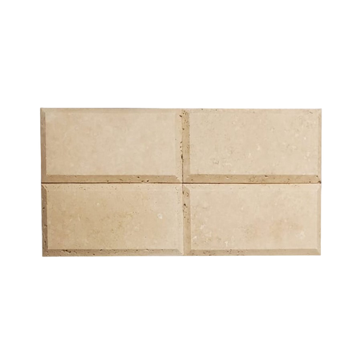 Durango Beveled Unfilled & Honed Travertine Tile - 3" x 6" x 3/8"