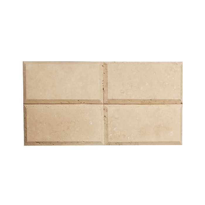 Durango Beveled Unfilled & Honed Travertine Tile - 3" x 6" x 3/8"