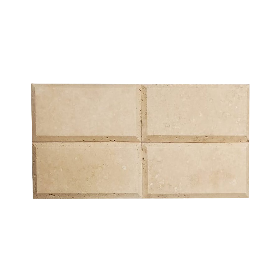 Durango Beveled Unfilled & Honed Travertine Tile - 3" x 6" x 3/8"