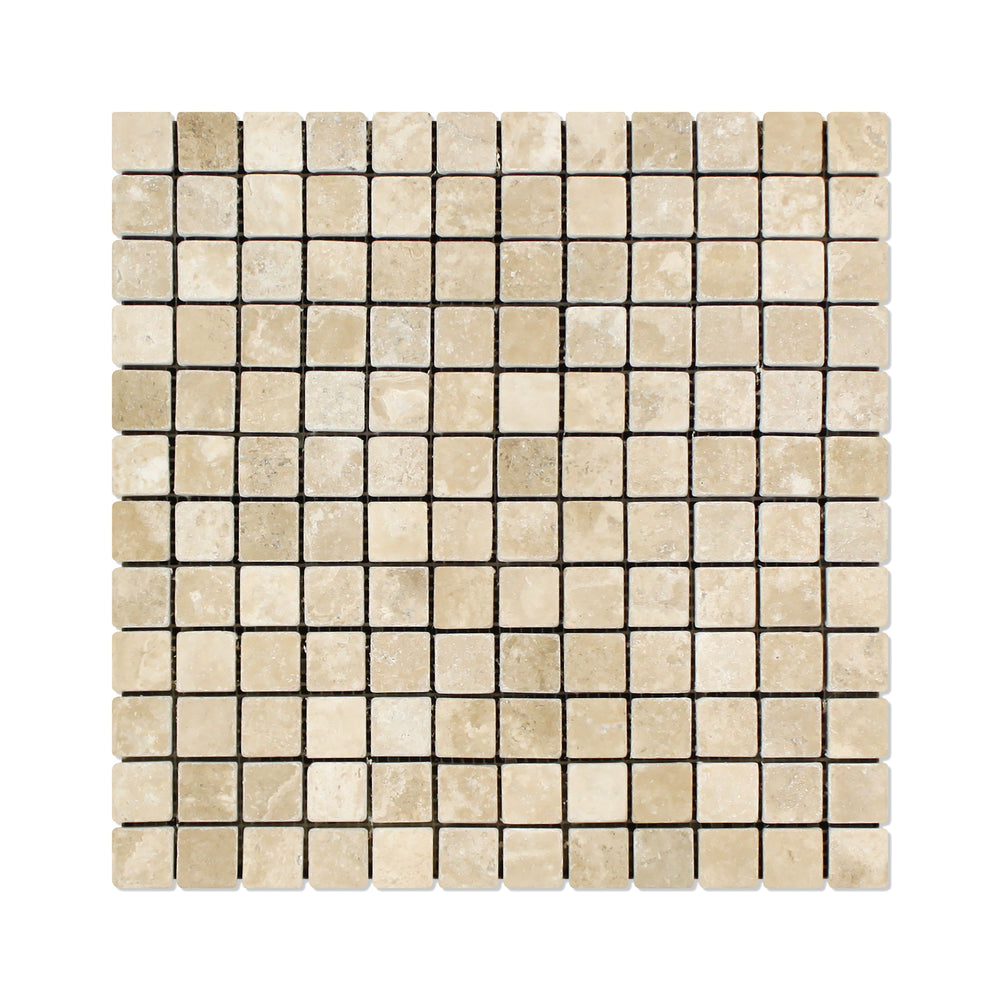 Durango Travertine Mosaic - 1" x 1" Tumbled