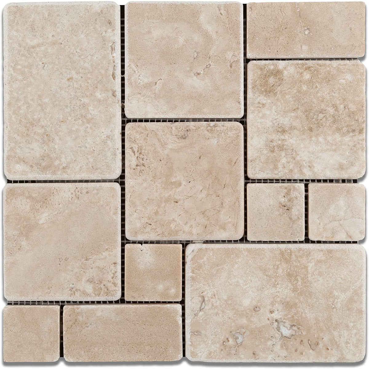 Durango Cross Cut Travertine Mosaic - Opus Mini Pattern — Stone & Tile ...