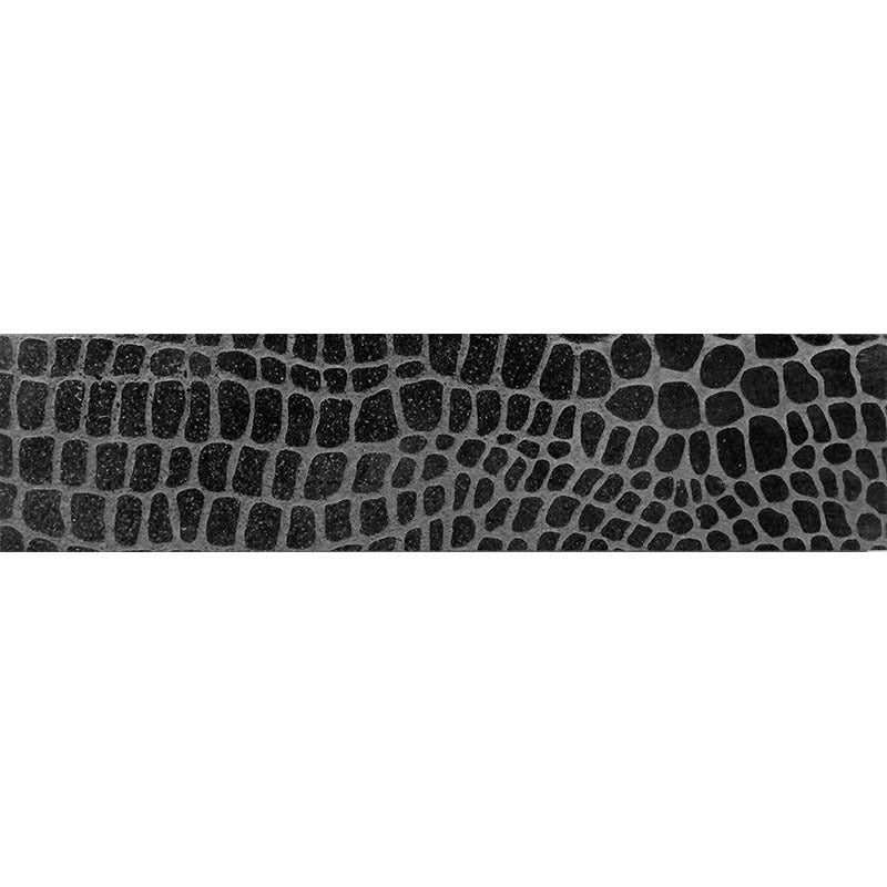 Full Tile Sample - Skalini Line Artistic Stone Etched Alligator Eastern Black Marble Tile - Textured