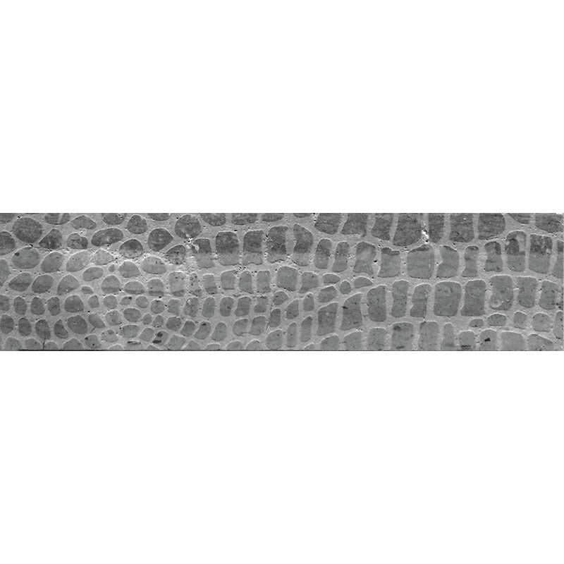 Full Tile Sample - Skalini Line Artistic Stone Etched Alligator Silver Grey Limestone Tile - Textured