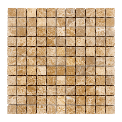 Emperador Light Marble Mosaic - 1" x 1" Polished