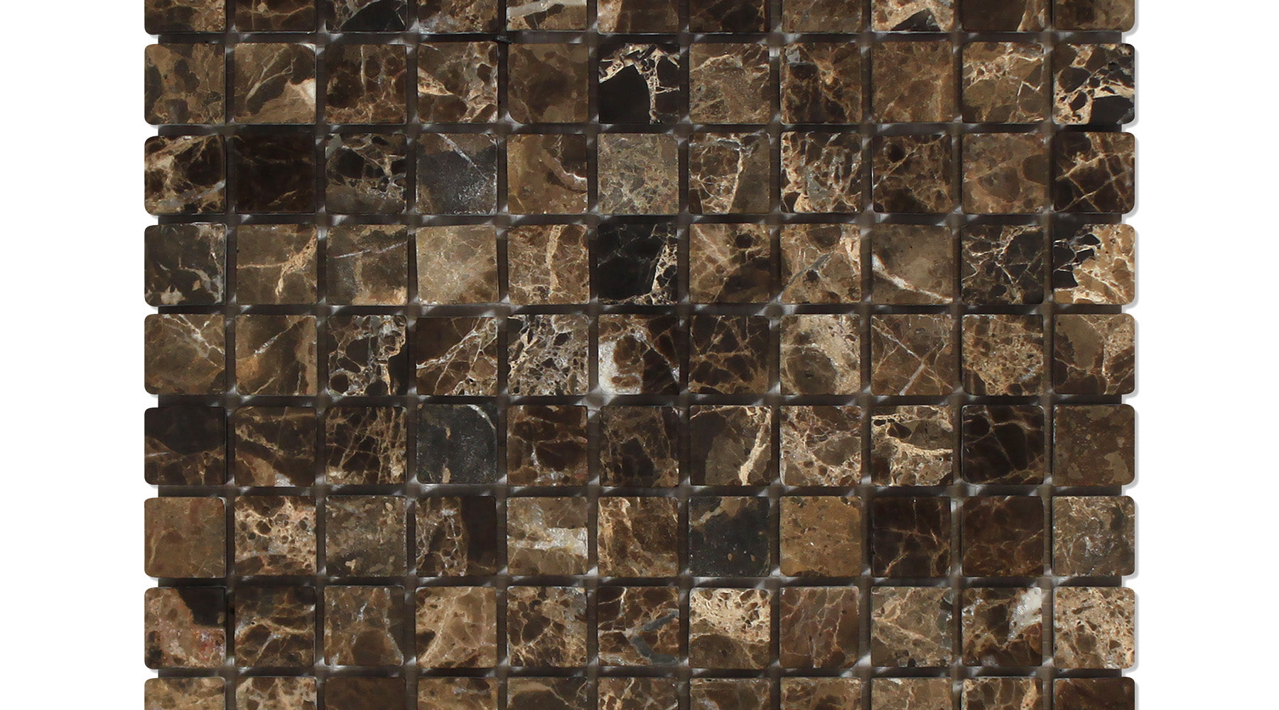 Emperador Dark Marble Mosaic - 1" x 1" Tumbled