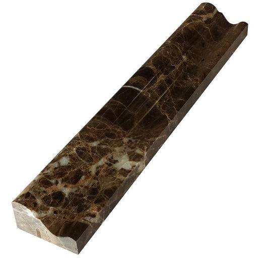 Emperador Dark Polished Marble Molding - 2" x 12"