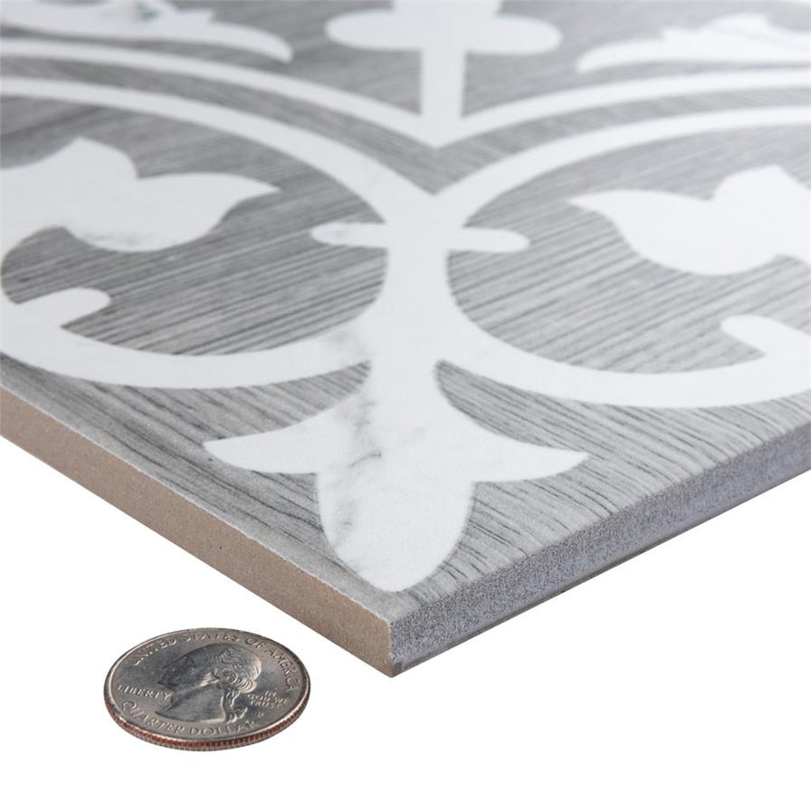 Somer Tile Amazon Arte Loire Verso Silver Smoke Matte Porcelain Tile