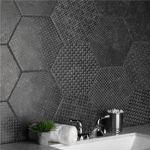 Coralstone Melange Black FEQCSXMB Textured Porcelain