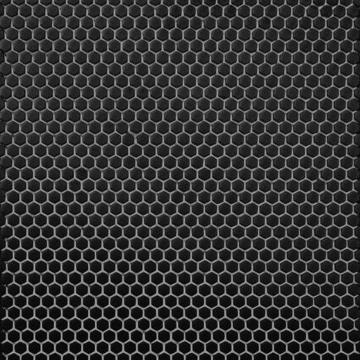 Geometro Solid H1 Flint Matte Recycled Glass Mosaic - 3/8" Hexagon