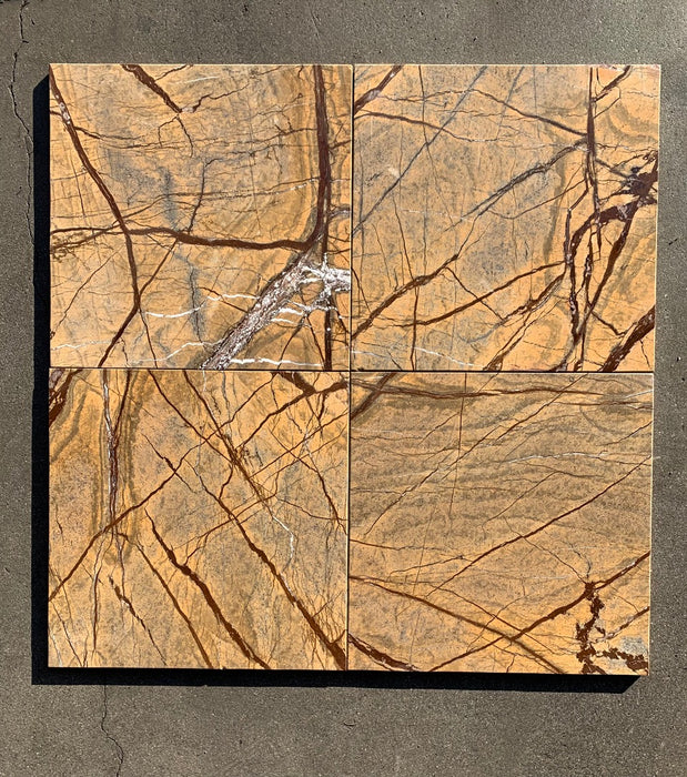 Forest Gold Marble Tile - 12" x 12" x 3/8"