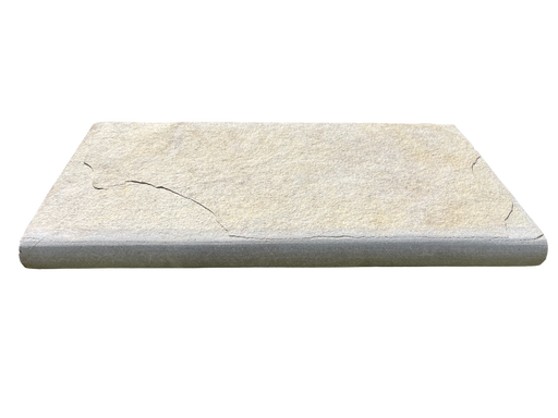 French Vanilla Natural Cleft Face & Back Limestone Pool Coping - 12" x 24" x 2"