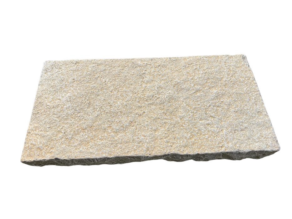 French Vanilla Tumbled Limestone Pool Coping - 12" x 24" x 2"