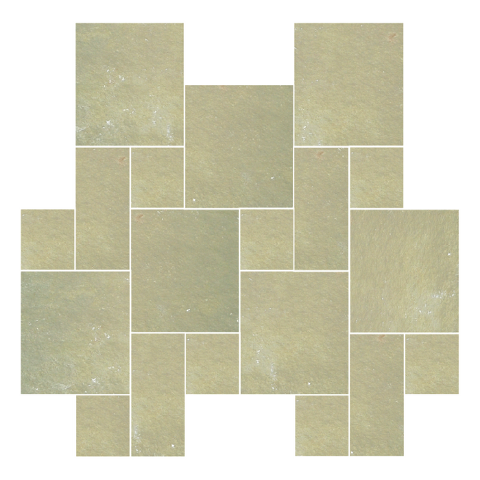 French Vanilla Natural Cleft Limestone Paver Random Pattern - 12" x 12" x +/- 1 1/4"