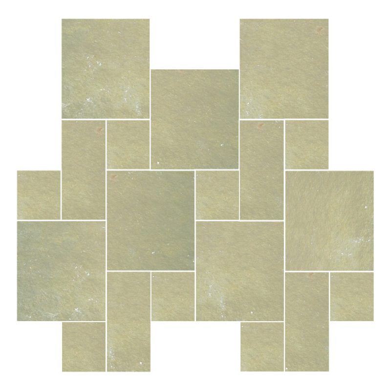 French Vanilla Natural Cleft Limestone Paver Random Pattern - 12" x 12" x +/- 1 1/4"