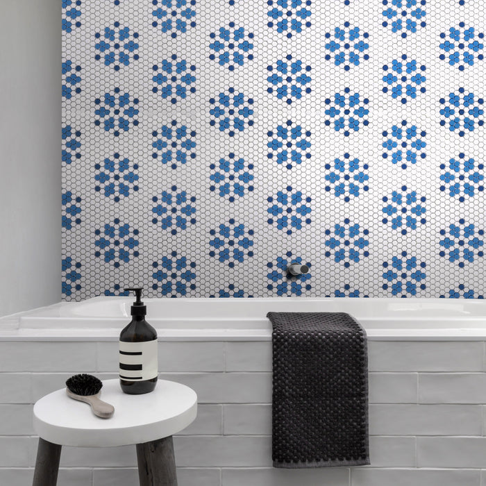 Geometro Bayeux Coastal Recycled Glass Matte  - Flower