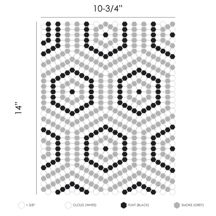 Geometro Belfort Classic Recycled Glass Mosaic - Hexagon Matte