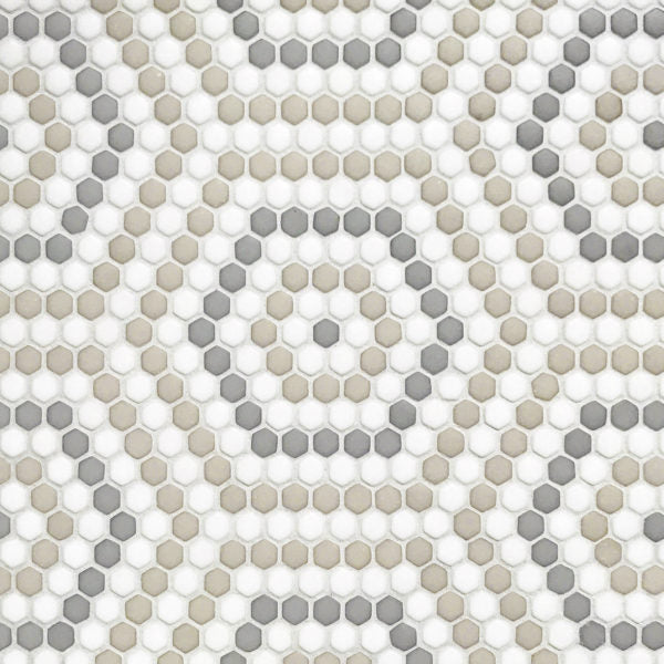 Geometro Belfort Country Matte Recycled Glass Mosaic - Hexagon