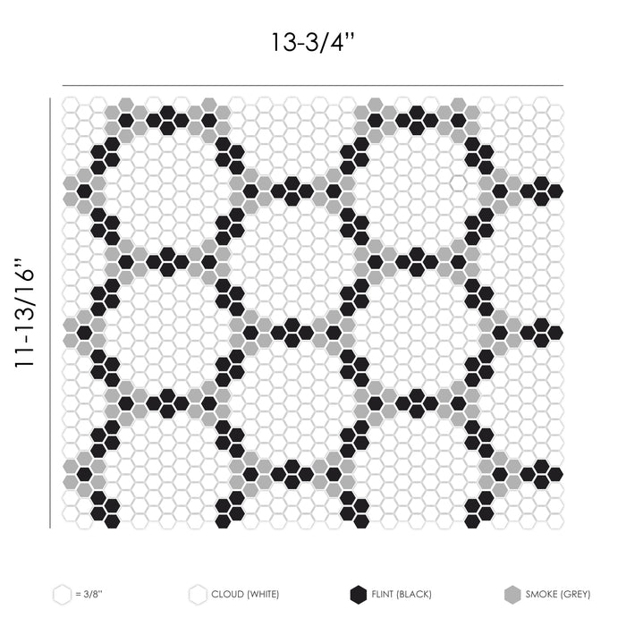 Geometro Dijon Classic Recycled Glass Mosaic - Flower Matte