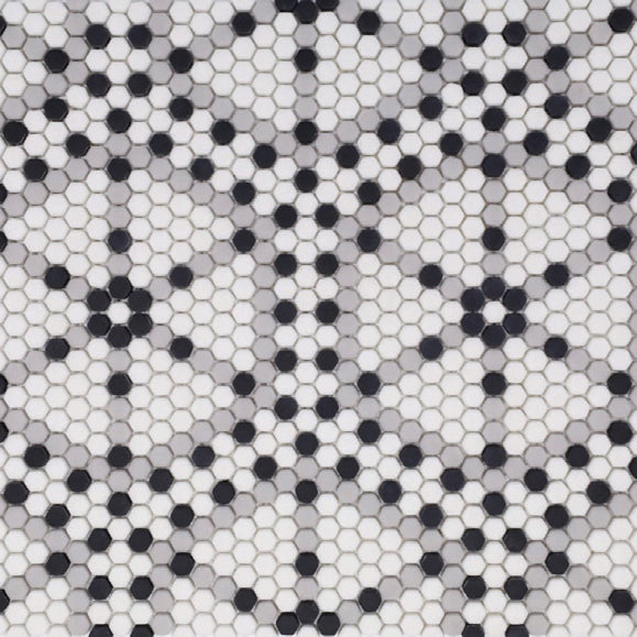 Geometro Lyon Classic Matte Recycled Glass Mosaic - Hexagon