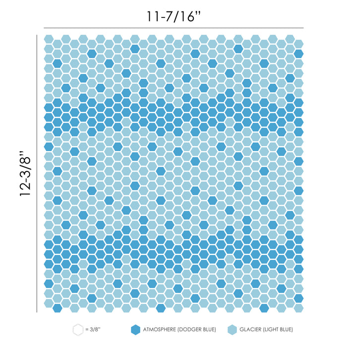 Geometro Montpellier Coastal Recycled Glass Mosaic - Hexagon Matte