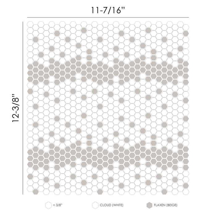 Geometro Montpellier Country Recycled Glass Mosaic - Hexagon Matte