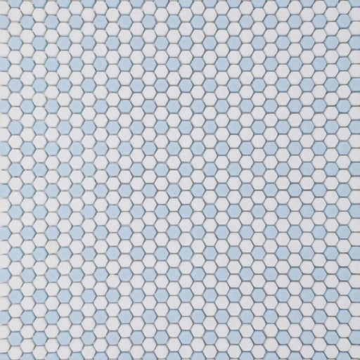 Geometro Nice Coastal Matte Recycled Glass Mosaic - Hexagon