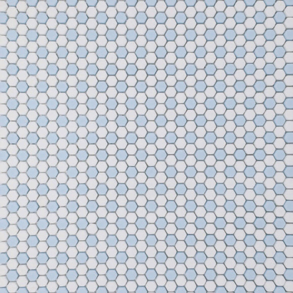 Geometro Nice Coastal Matte Recycled Glass Mosaic - Hexagon