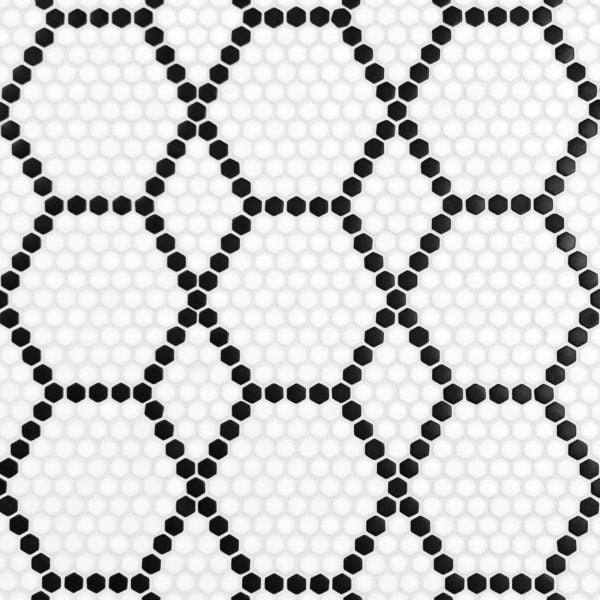 Geometro Tulle Classic Matte Recycled Glass Mosaic - Hexagon