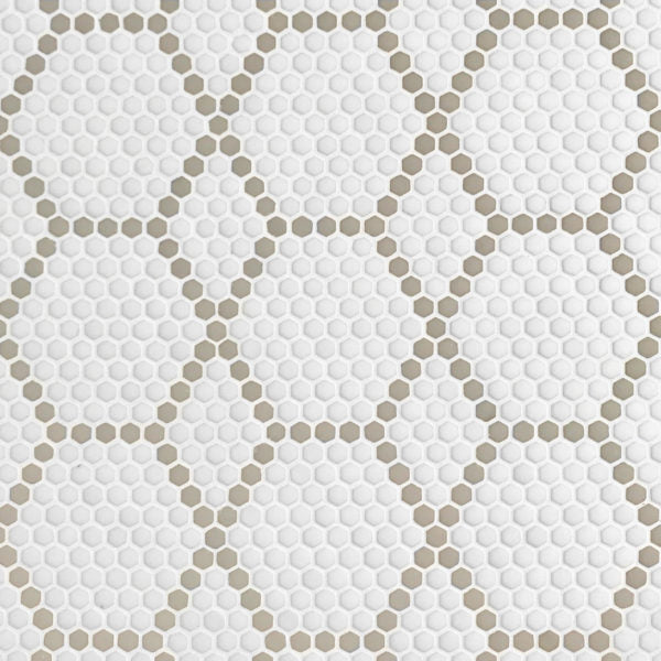 Geometro Tulle Country Matte Recycled Glass Mosaic - Hexagon