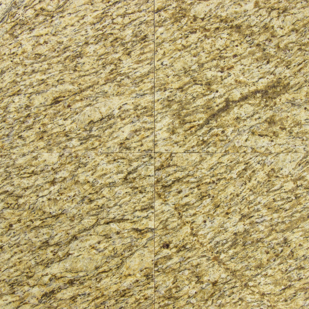 Full Tile Sample - Giallo Ornamental Granite Tile - 12" x 12" Polished