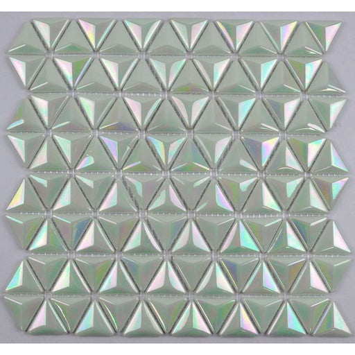 Glitz & Glamour Pearl Iridescent Glass Mosaic - 3D Triangle