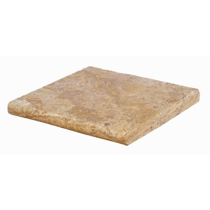 Golden Sienna Tumbled Travertine Pool Coping - 12" x 12" x 1 1/4"