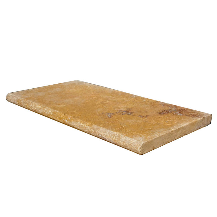 Golden Sienna Tumbled Travertine Pool Coping - 6" x 12" x 1 1/4"