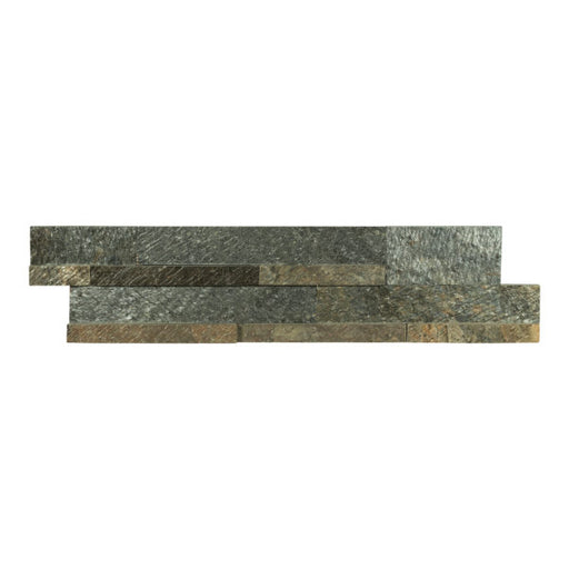 Full Ledger Sample - Gold Green Quartzite Ledgestone - 6" x 24" x 3/8" - 7/8" Natural Cleft Face with Gauged Back