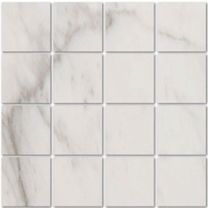 Full Sheet Sample - Nova Golden Calacatta Porcelain Mosaic - 3" x 3" Polished