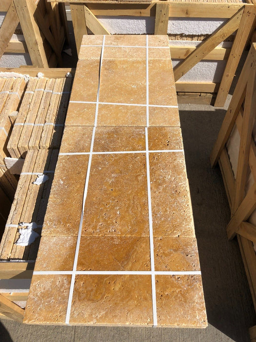 Golden Sienna Tumbled Travertine French Pattern