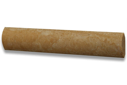 Golden Sienna Travertine Liner - 1" x 6" Quarter Round Unfilled & Honed