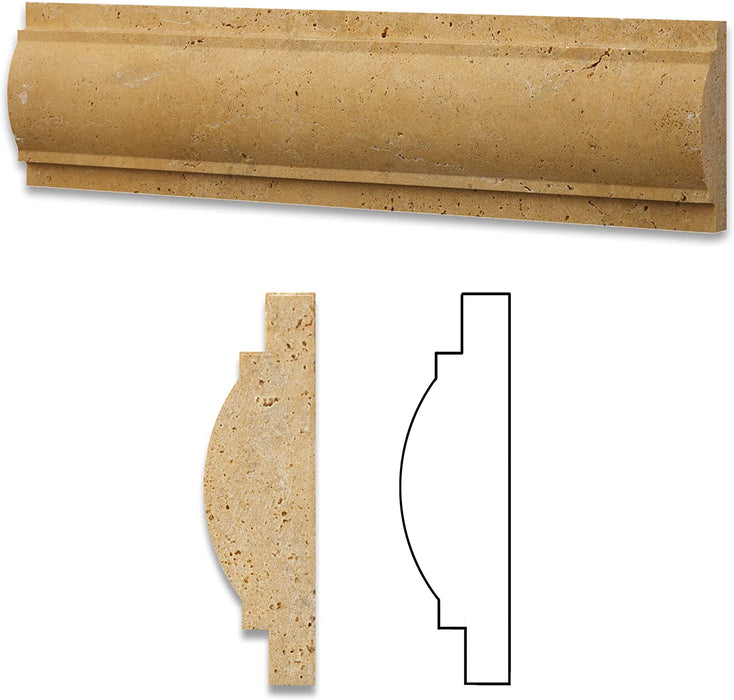 Golden Sienna Honed Travertine Molding - 3" x 12" Arch / Baldwin Molding