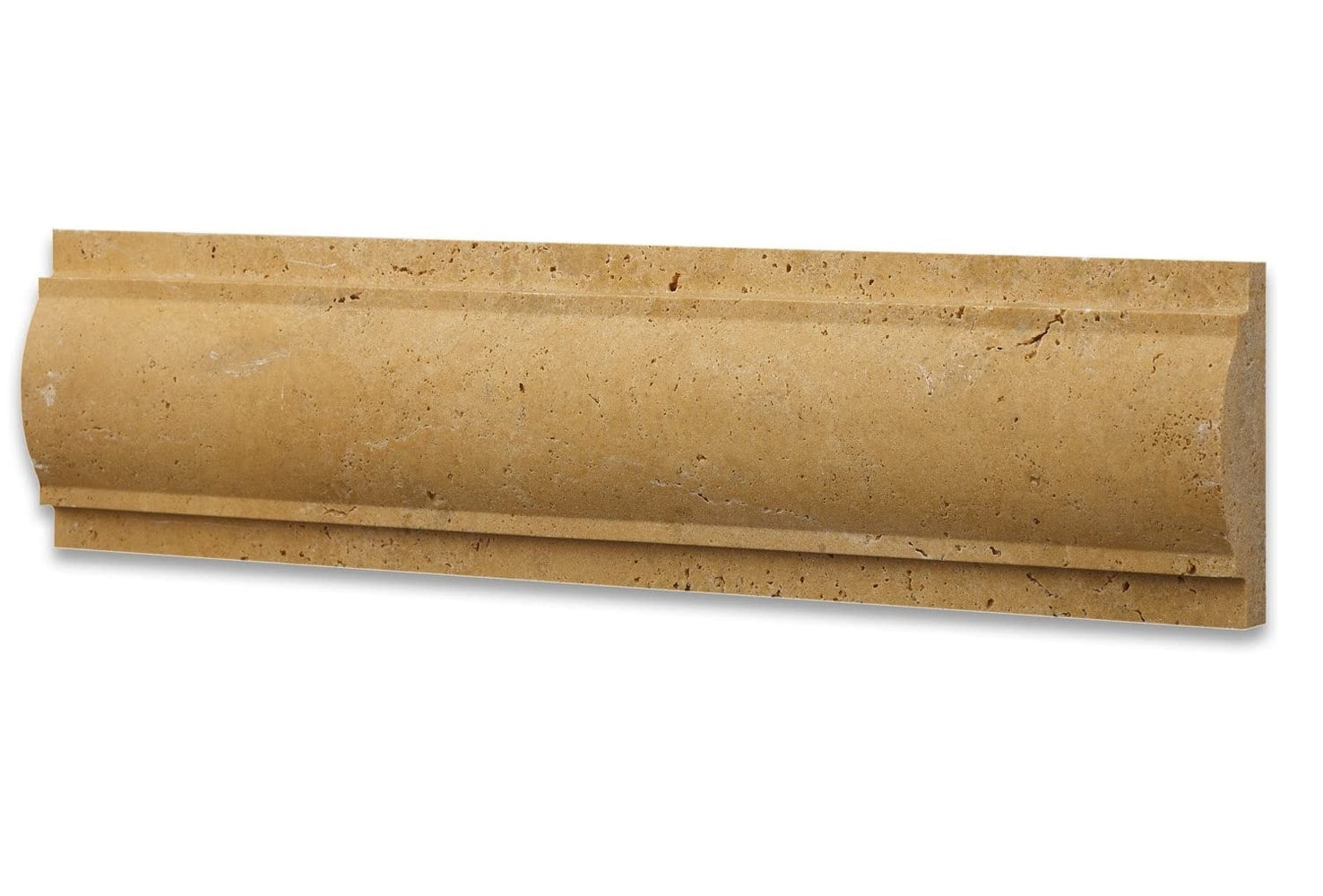 Golden Sienna Travertine Molding - 3" x 12" Arch / Baldwin Molding Unfilled & Honed