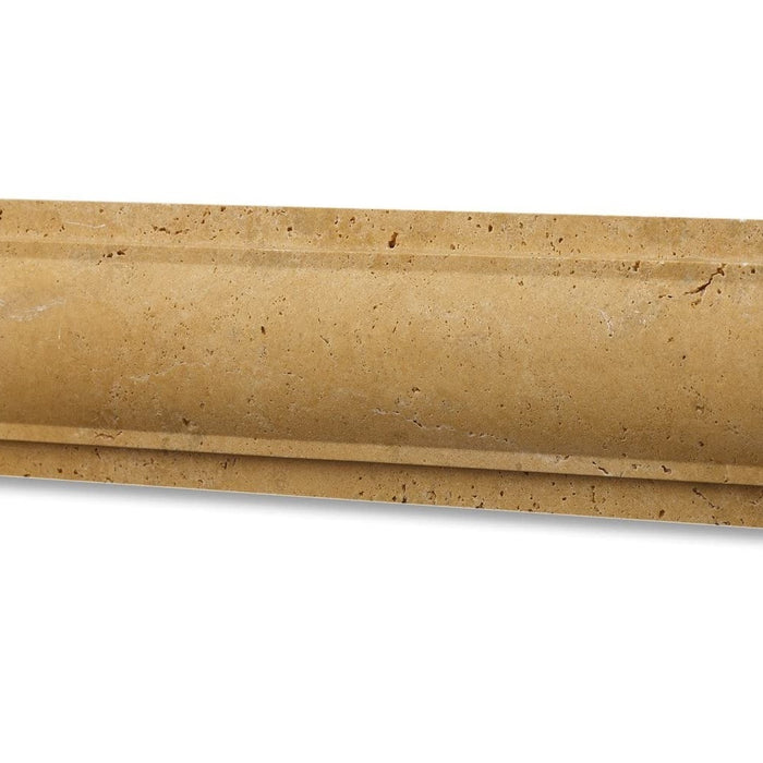 Golden Sienna Travertine Molding - 3" x 12" Arch / Baldwin Molding Unfilled & Honed