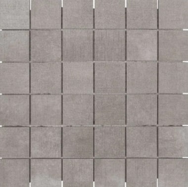 Full Sheet Sample - Fusion Fabric Graphite Porcelain Mosaic - 2" x 2" Matte