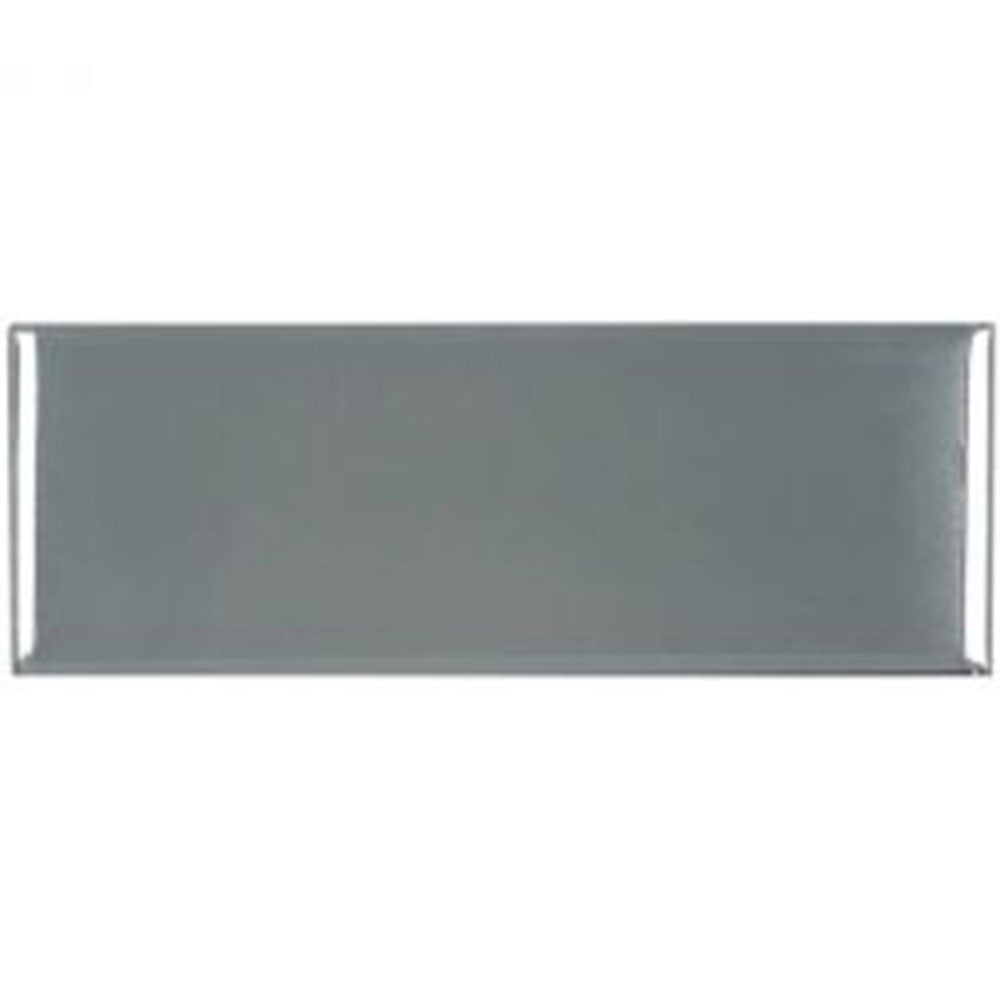 Full Tile Sample - Aquatica Earth Gray Deco Glass Tile - 4" x 12" Glossy