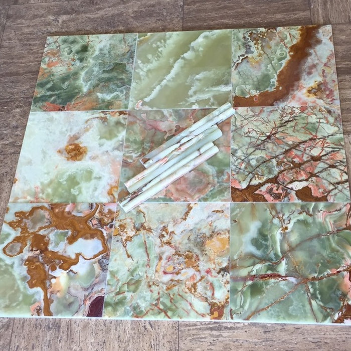 Polished Green Onyx Onyx Tile - 12" x 12"
