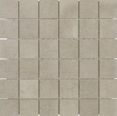 Full Sheet Sample - Fusion Fabric Greige Porcelain Mosaic - 2" x 2" Matte