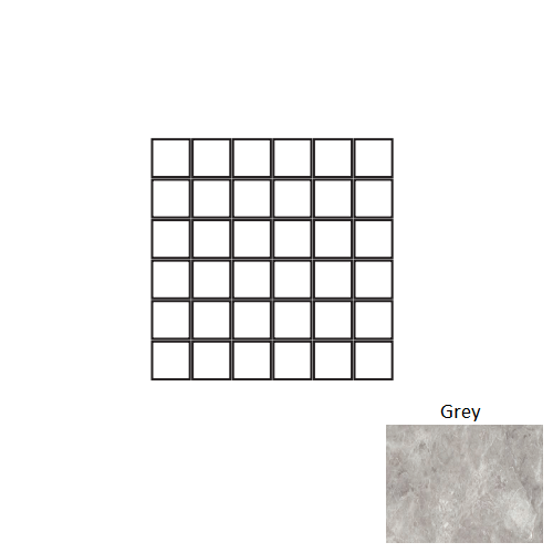 Full Sheet Sample - Asiago Grey Porcelain Mosaic - 2" x 2" Matte