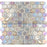 Full Sheet Sample - Illusions Grey With Border Deco Hexagon Glass Mosaic - 1" x 1" x 4 MM Iridescent