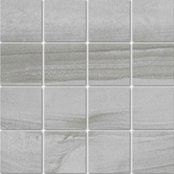 Full Sheet Sample - Verena Grey Porcelain Mosaic - 3" x 3" Matte